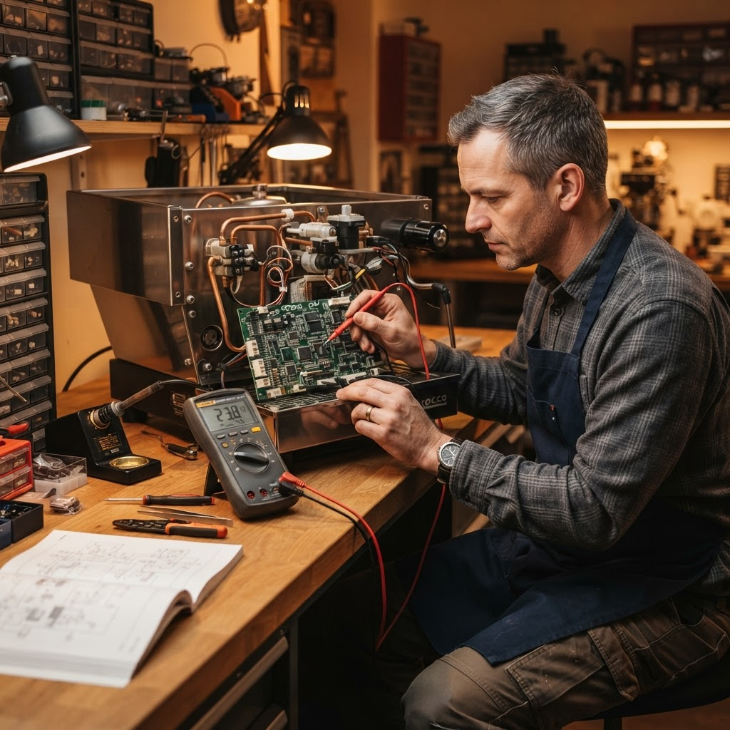 Testarea plăcii electronice a unui espressor cu multimetru